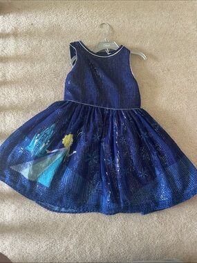 Disney Dark Blue Sequin Elsa Dress Costume